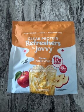 JAVVY Clear Protein Refresher - Sweet Apple Crisp- 20 servings -Exp 8/26/28